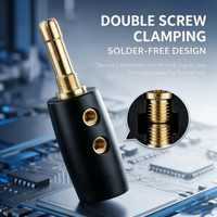 Connecteurs banane sans soudure de qualité audiophile YIVO pour câbles de haut-parleurs et d'amplificateurs, en laiton avec placage or ou argent véritable.