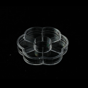 Transparent Plastic Storage Box 7 Compartments Plum Blossom Shape Cosmetic Jewelry Organizer Desktop Organizer - Product Image 1