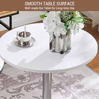 Vente en gros de table à manger moderne et luxueuse Table de bar à hauteur réglable avec dessus rond Mobilier de maison en MDF pour l'entrée