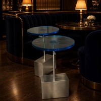 Table d'appoint ronde en acrylique au design moderne, style luxueux, table basse en acrylique durable pour appartement, bureau, boutique