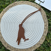 Pendentif de sac en cuir PU coloré, durable, en forme de pigeon porte-bonheur, porte-clés en cuir pour voiture