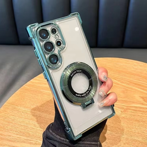 Funda transparente a prueba de golpes con soporte magnético de lujo <span class=keywords><strong>para</strong></span> <span class=keywords><strong>Samsung</strong></span> Galaxy S25 S24 <span class=keywords><strong>Ultra</strong></span> S23 <span class=keywords><strong>S22</strong></span> Note 20 10 Plus, funda trasera acrílica - Product Image 2