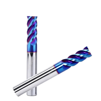 Fraise à queue en carbure à 3 cannelures, revêtement Nano Blue TiSiN, pour routeur CNC, à haute capacité d'évacuation des copeaux, pour l'usinage de l'aluminium et du cuivre