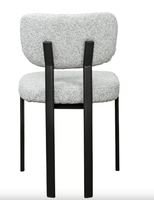 Chaises de salon modernes en tissu bouclé, dossier incurvé, pieds en métal, lot de 4