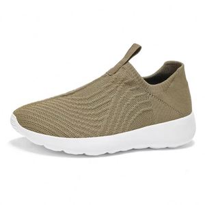 Zapatillas Deportivas Ligeras de Punto Elástico, Calzado Multiusos para Tenis, Caminar y Correr, Antideslizantes, con Suela Gruesa Blanca, Casuales para Exteriores - Product Image 1
