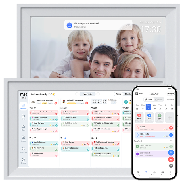 10.1 Inch 15.6 Inch Digital Calendar Touchscreen Smart Family Electronic Calendar Planner with Digital Picture Frame Mode