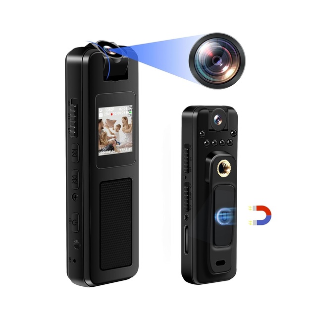 Professional Meeting Recording  Digital Voice Recorders Mini Body Camera with Back Clip