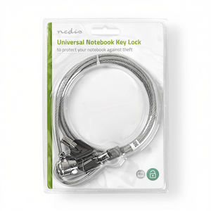 Notebook <b>Lock</b> Key 1.8m Silver <b>Cable</b> Security <b>With</b> Keys For Laptop Protection - Product Image 3