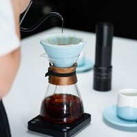 Ensemble de cafetière à piston portable de voyage avec poignée en noyer, valise antichoc, idéal pour les voyages d'affaires, le camping, l'usage domestique et les cadeaux