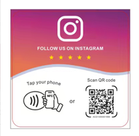 Acryl NFC Google Bewertungskarte mit Individuellem Logo-Druck, Wasserfest, NTAG213 Chip RFID für Restaurant/Café/Hotel/Geschäft Bewertungsständer