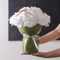 Vase en céramique pour bouquet de fleurs, style moderne et minimaliste, haut de gamme, décoratif, léger luxe, petit format, en émail coloré, pour arrangement floral