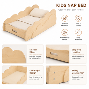 Lettino Impilabile in Legno per Bambini, Arredamento Montessori per Asili Nido, Scuole dell'Infanzia e Aree Riposo - Product Image 2