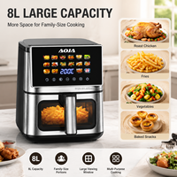 Friteuse à air intelligente, four électrique domestique 1700W+500W, double chauffage, cuve intérieure en métal, friteuse saine sans huile, appareil de cuisson professionnel