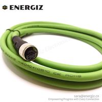 Code Femelle M12 Connecteur 8 Broches Câble D'extension 1M PVC Vert Droit 8 Pôles