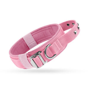 Venta al por mayor de collar de perro táctico de nylon de alta resistencia con remache y patrón sólido de cierre de hebilla ajustable - Product Image 5