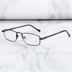 Montura completa y forma de aleación cuadrada, lentes de resina, Marcos ópticos de metal para hombres - Product Image 4