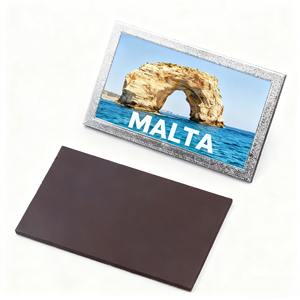Aimant de réfrigérateur personnalisé OEM en résine époxy, effet métallique 3D, souvenirs de voyage, île de Gozo, Malte, fenêtre bleue - Product Image 1