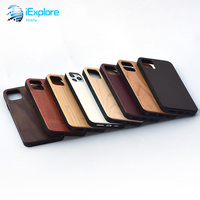 Bois de bambou naturel biodégradable environnemental iExplore avec coque de téléphone TPU conception OEM ODM pour iPhone 17 Pro Max Galaxy S25