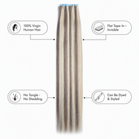 Extensions de cheveux naturels à double trame, adhésives, soyeuses et douces, à forte tenue, pour salons de coiffure, vente en gros d'usine.