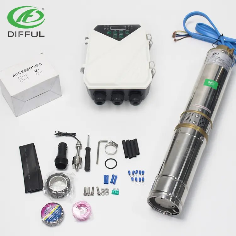 Difful ระบบปั๊มน้ำพลังงานแสงอาทิตย์2HP 110V เพื่อการชลประทาน