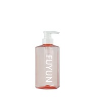 Vente en gros Prix d'usine 300ml PET Bouteilles vides en plastique rouges pour shampoing hexagonal transparent Bouteille à pompe pour savon liquide Lotion Packagi