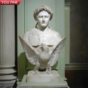 YOUFINE Sculpture de <span class=keywords><strong>buste</strong></span> de <span class=keywords><strong>Napoléon</strong></span> Bonaparte en marbre blanc, décoration intérieure classique pour villa et hall - Product Image 6
