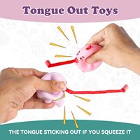 Nouveau populaire Pop-Up Tongue Design Squeeze Toy Nouveauté Anti-Stress avec des formes d'animaux de poussin de lapin pour le soulagement du Stress sans repos