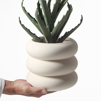 Pots de Fleurs en Céramique pour Succulentes, Empilables, Ronds, en Spirale, Type Bulle, Bague Empilée Blanche, Personnalisables, Vente en Gros
