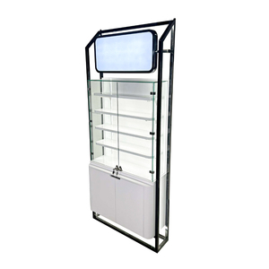 Modern Cosmetic Display Rack with LED Light Box Luxury Retail Beauty Shop Shelving Unit with Bottom Storage <b>Cabinet</b> - Product Image 6
