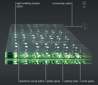 Fenêtre intérieure haute luminosité led verre laminé transparent