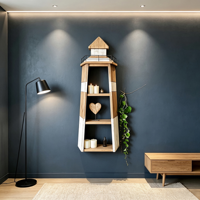 Étagère murale flottante phare rustique, décoration nautique côtière, art mural, organisateur de rangement pour chambre et salle de bain
