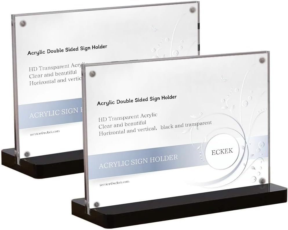 5 Pack A4 Acrylic Table Stands - Clear T-Display Stands For Signs, Menus, Photos & Art