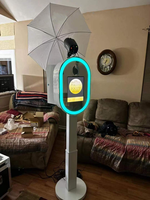 Photomaton ovale pour ipad dslr pour fête de mariage avec étui et flash Photomaton de salsa en métal noir facile à assembler pour événements
