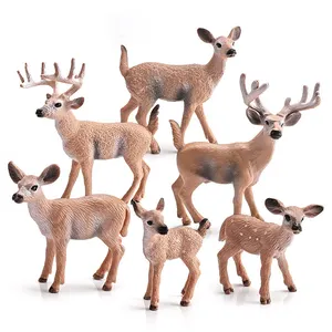 2022 Hot Selling Releases Animal Toys World Wild Animal Toyss Deer Figurines Set Toy Wildlife Model Toys Gift Deer Family