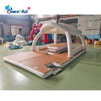 Plataforma Flotante Inflable para Tomar el Sol, Isla Flotante, Plataforma de Ocio para Fiestas, Muelle Flotante Inflable para Fiestas con Carpas