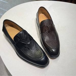Zapatos de cuero cosidos a mano de alta calidad, grabados para hombre, zapatos formales para hombre, zapatos de vestir de cuero casuales y Oxfords para hombre - Product Image 5