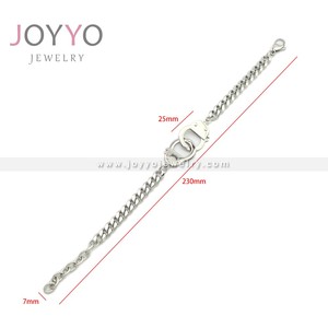 Personalizzare Logo <span class=keywords><strong>nome</strong></span> bracciale bracciale moda Design personalizzato Figaro catena bracciale in acciaio inox - Product Image 3