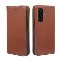 Étui de téléphone en cuir RFID classique pour Samsung Galaxy S24 Ultra S26 Plus S25 Edge A17 A07 A06 A25, couleur unie, couverture en PU