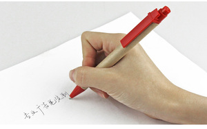 Tùy chỉnh 1.0mm mực đen bóng điểm mới trường văn phòng phẩm giấy Kraft + nhựa Logo bút môi trường khuyến mãi văn bản Chiều rộng - Product Image 4