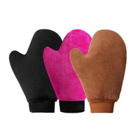 Gant applicateur de bronzage auto-bronzant personnalisé avec logo, mousse auto-bronzante noire, rose, marron, beige, vente en gros