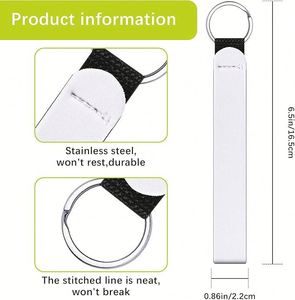 Porte-clés personnalisables par sublimation en néoprène avec boucle en nylon pour impression de logo DIY pour femmes, vente en gros - Product Image 2