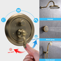 Robinet de douche thermostatique en laiton à 3 voies avec équilibrage de pression, multifonction, 3 sorties, design contemporain