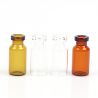 Flacon en verre d'anicilin, bouteille d'impression médicale en collagène, capacité de 1, 2, 3, 4, 5, 7, 8, 9, 10, 15, 20 ou 30ml