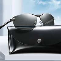 Nouvelles lunettes de soleil polarisées pour hommes à changement de couleur, créatives, sans monture, pour la conduite et la pêche, vision nocturne 3043