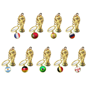 Wholesale Football-World Football Souvenir Metal Trophy Keychain Race Keyring Backpack Accessory Tournament Gift