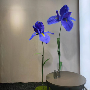 Meilleur choix de décoration : Fleur artificielle <span class=keywords><strong>iris</strong></span> en fil de papier multicouche imperméable, grande fleur en papier haut de gamme pour les fêtes en extérieur - Product Image 1