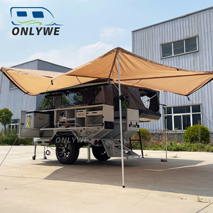 ONLYWE Remorque de camping tout-terrain en aluminium avec tente de toit et cuisine coulissante, <span class=keywords><strong>caravane</strong></span> d'expédition 4x4 à vendre - Product Image 3
