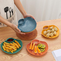 Vente en gros coquille Assiette à apéritif Assiette de service en plastique Snacks aux noix Plateau à dîner aux fruits Assiette à plat avec support