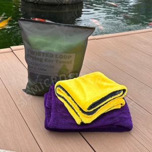 Serviettes en microfibre 1200 GSM pour voitures, serviette de séchage avec boucle double torsadée, serviette de detailing professionnelle - Product Image 1