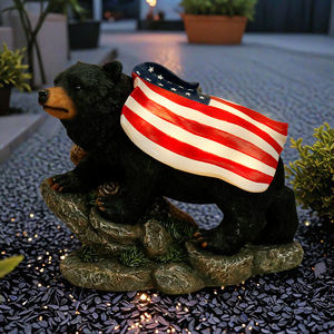 Bandera de energía solar con estatua de oso negro, decoración del hogar de Halloween - Product Image 1
